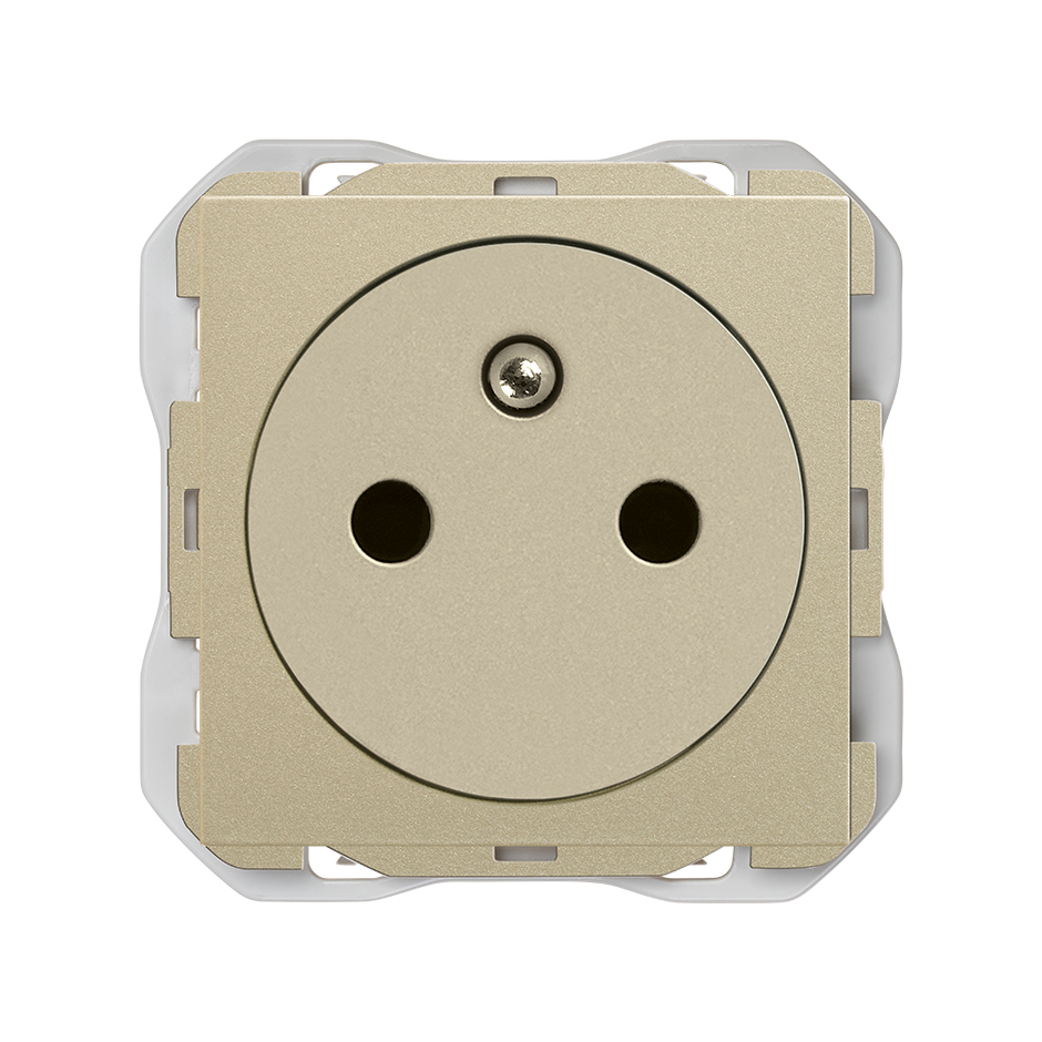 2P+T clean modular socket outlet 16A 250 V~ with screw terminal system champagne Simon 270
