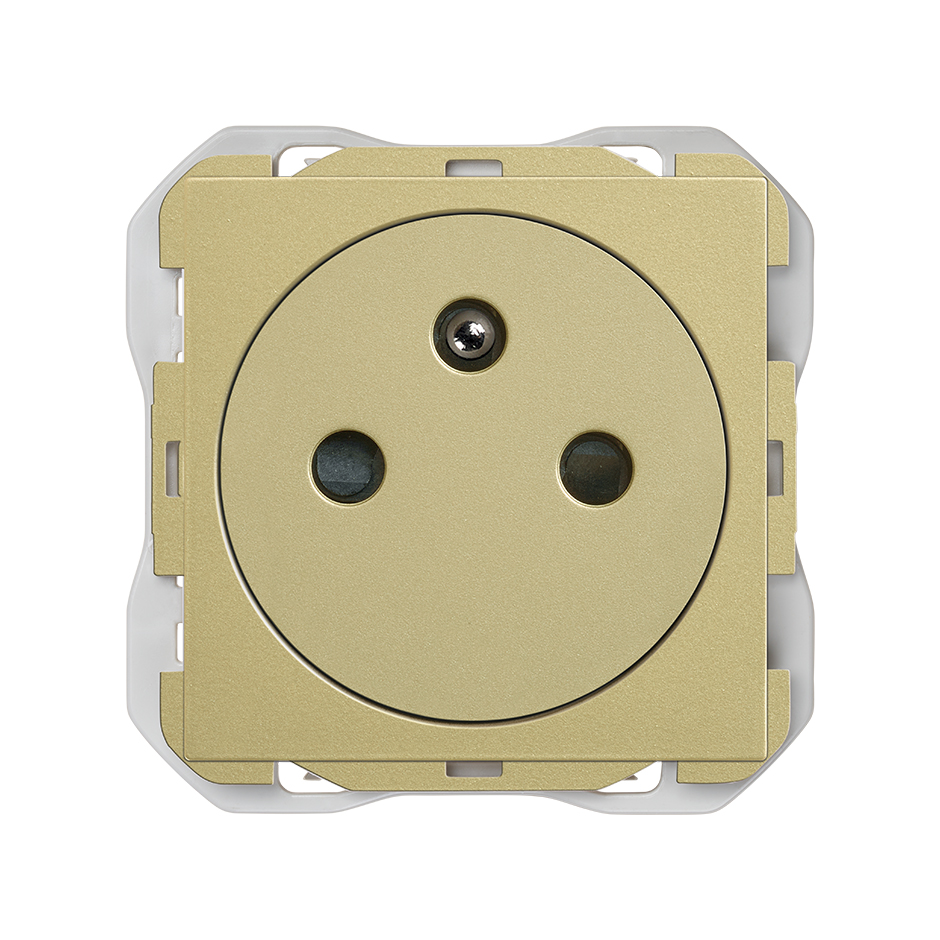 Prise française 2P+T clean modulaire 16A 250 V~ avec système de raccordement à vis bronze Simon 270