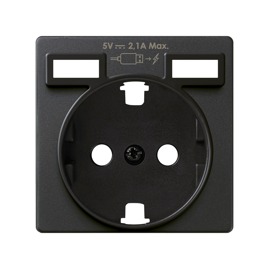 Накладка для розетки Schuko с зарядным устройством USB A+A цвета графит Simon 82