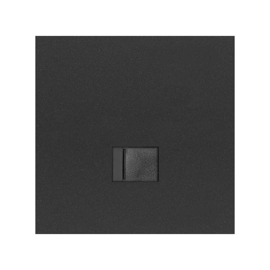 Кит на 1 пост, фронт: накладка на 1 розетку RJ45 цвета черный матовый Simon 100