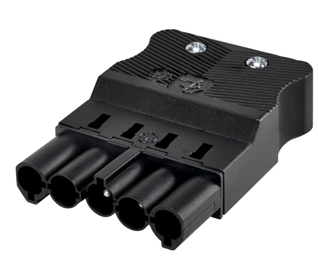 Quick aerial connector "Male" with 5 poles and housing for electric patch cord locking system Black Simon Electric Wiring