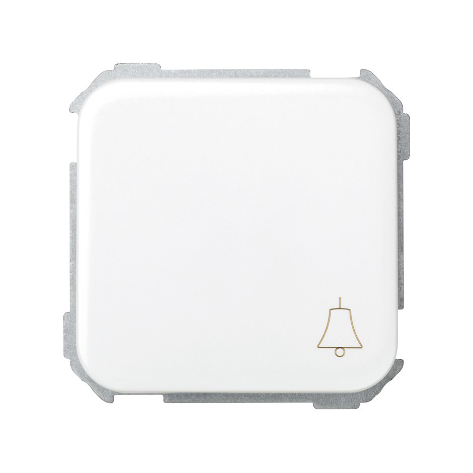 Push-button switch with bell symbol 10A 250V~ and fast terminal connection system white Simon 31