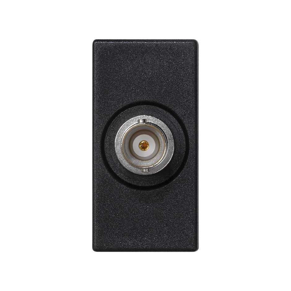 Conector BNC 75 Ohms hembra con placa embellecedora grafito Simon K45