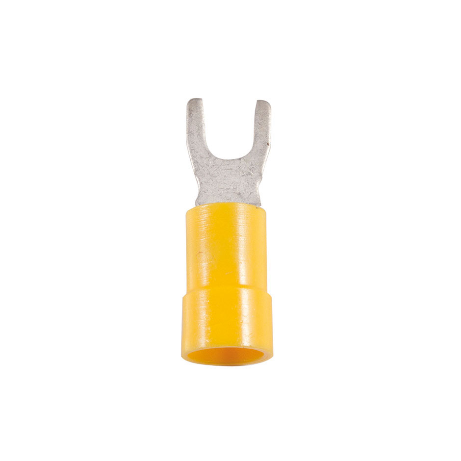 Terminal em forma de garfo pré-isolado de 4-6 mm² com ø de 6,5 mm, 10 unidades em amarelo da 