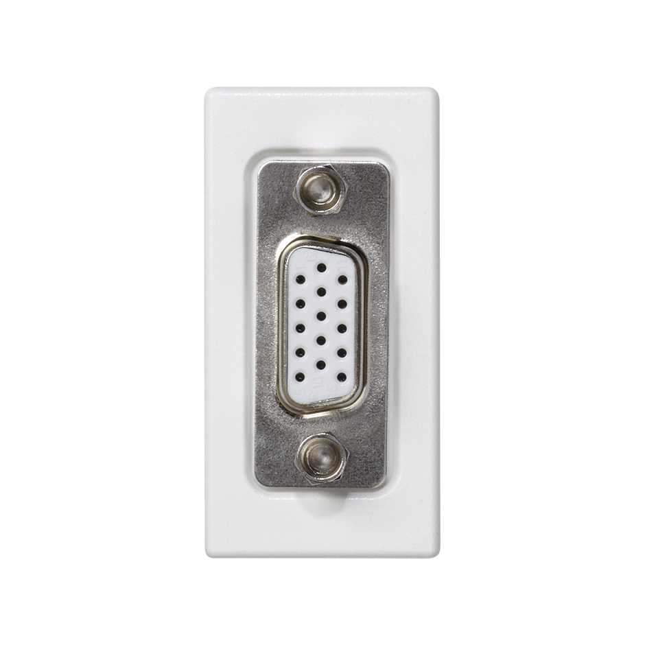 Conector VGA HD15 hembra con placa embellecedora blanco Simon K45