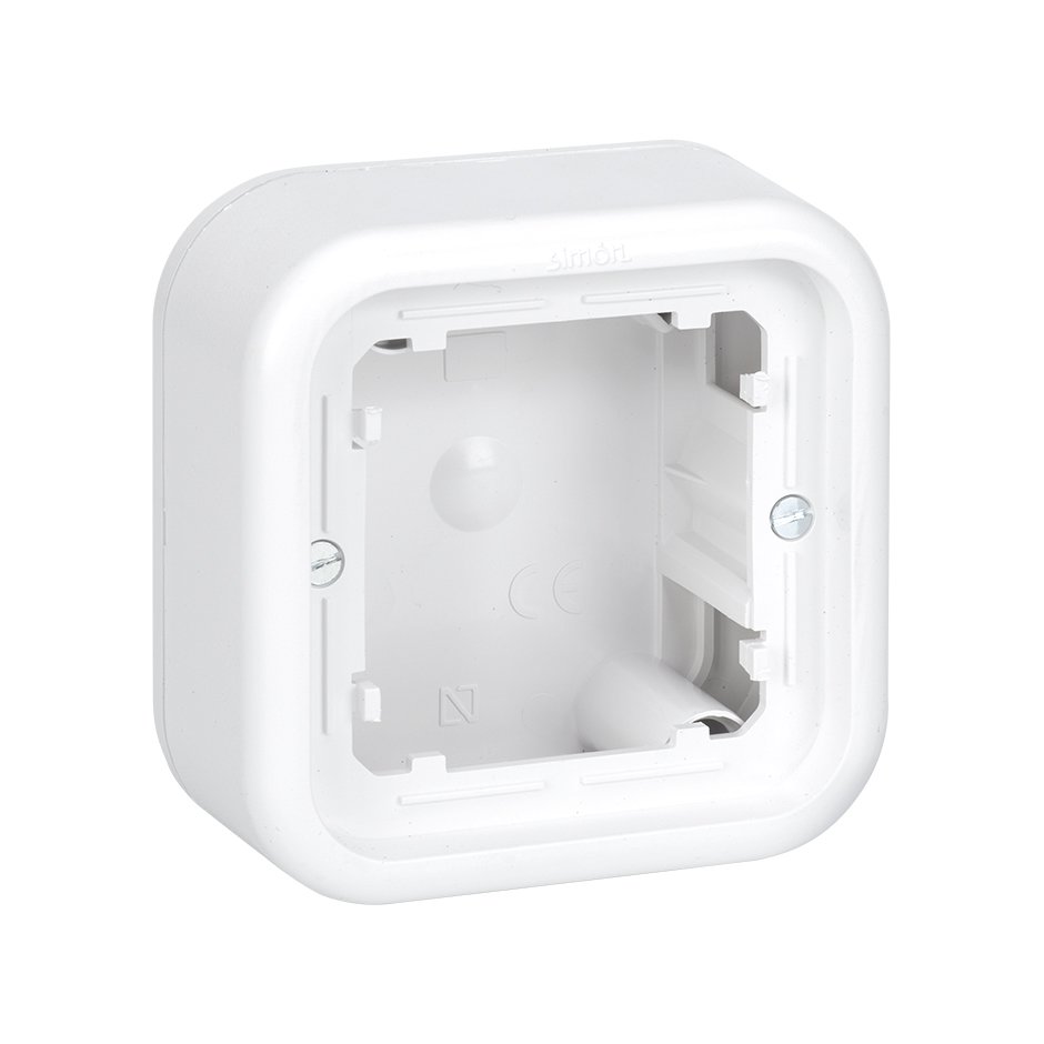 Low surface-mount box for 1 element white Simon 31
