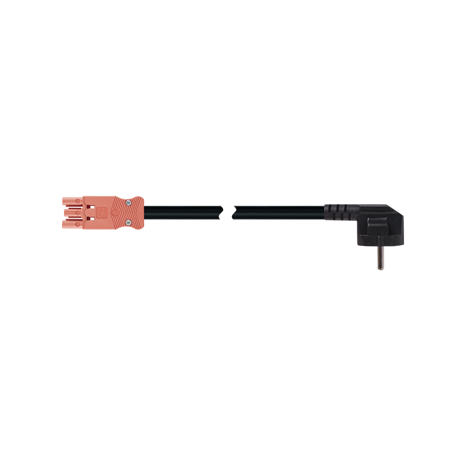 Quick connection patch cord female-Schuko RZ - 0.6 kV 3-pole with 2 meters in halogen-free material with a section of 3 x 2.5mm² red