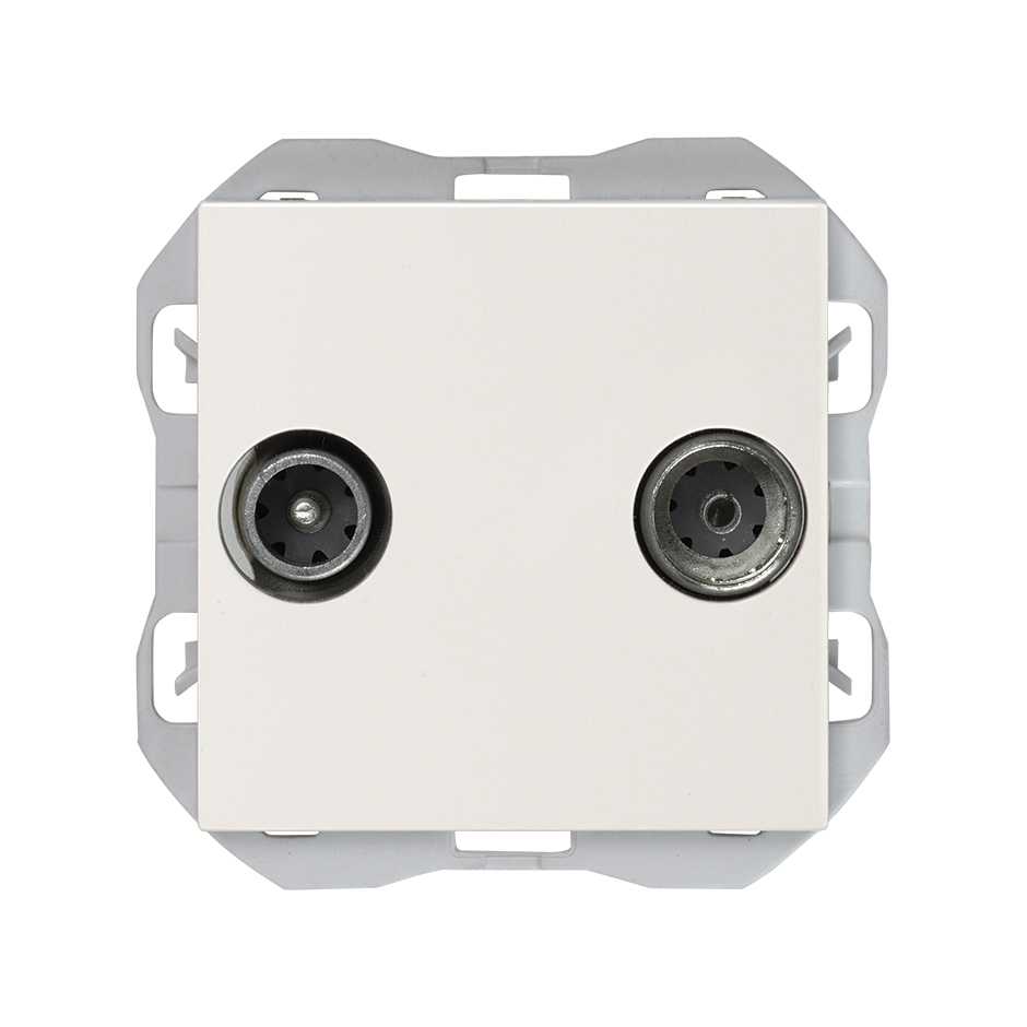 R/TV+SAT signal socket outlet intermediate matt white Simon 270