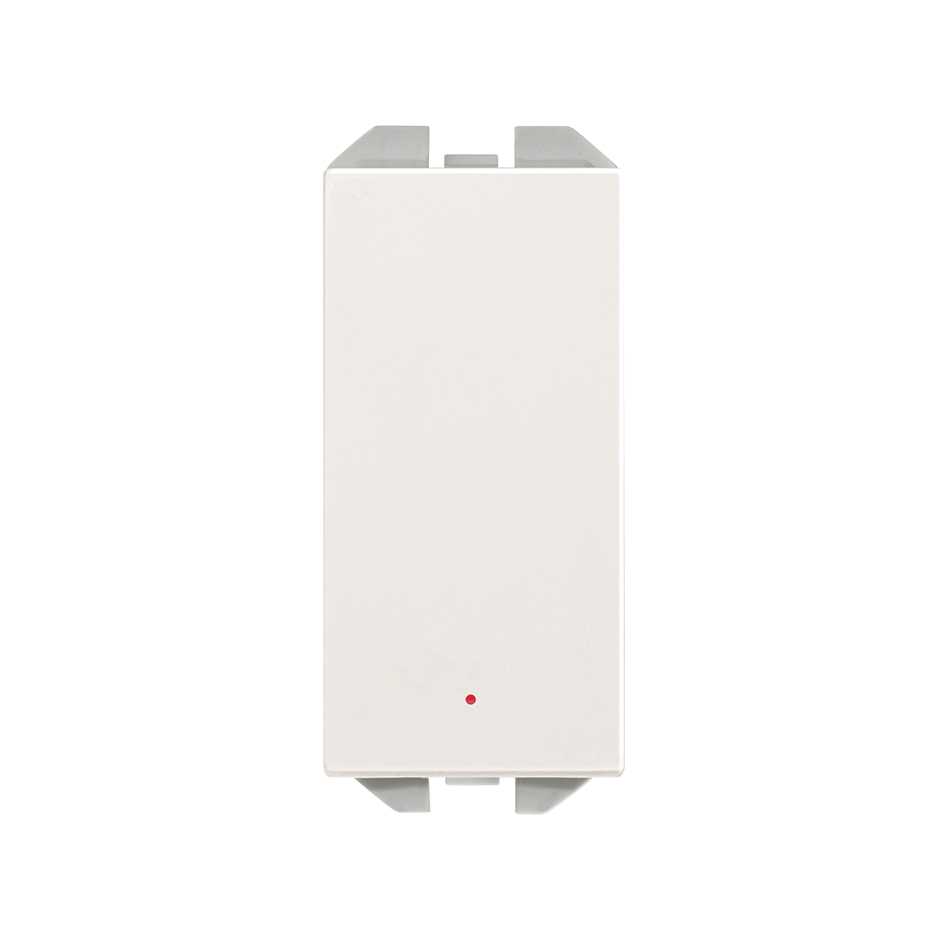 Interruptor bipolar 10AX 230V~ de tecla estrecha con piloto incorporado blanco Simon 270