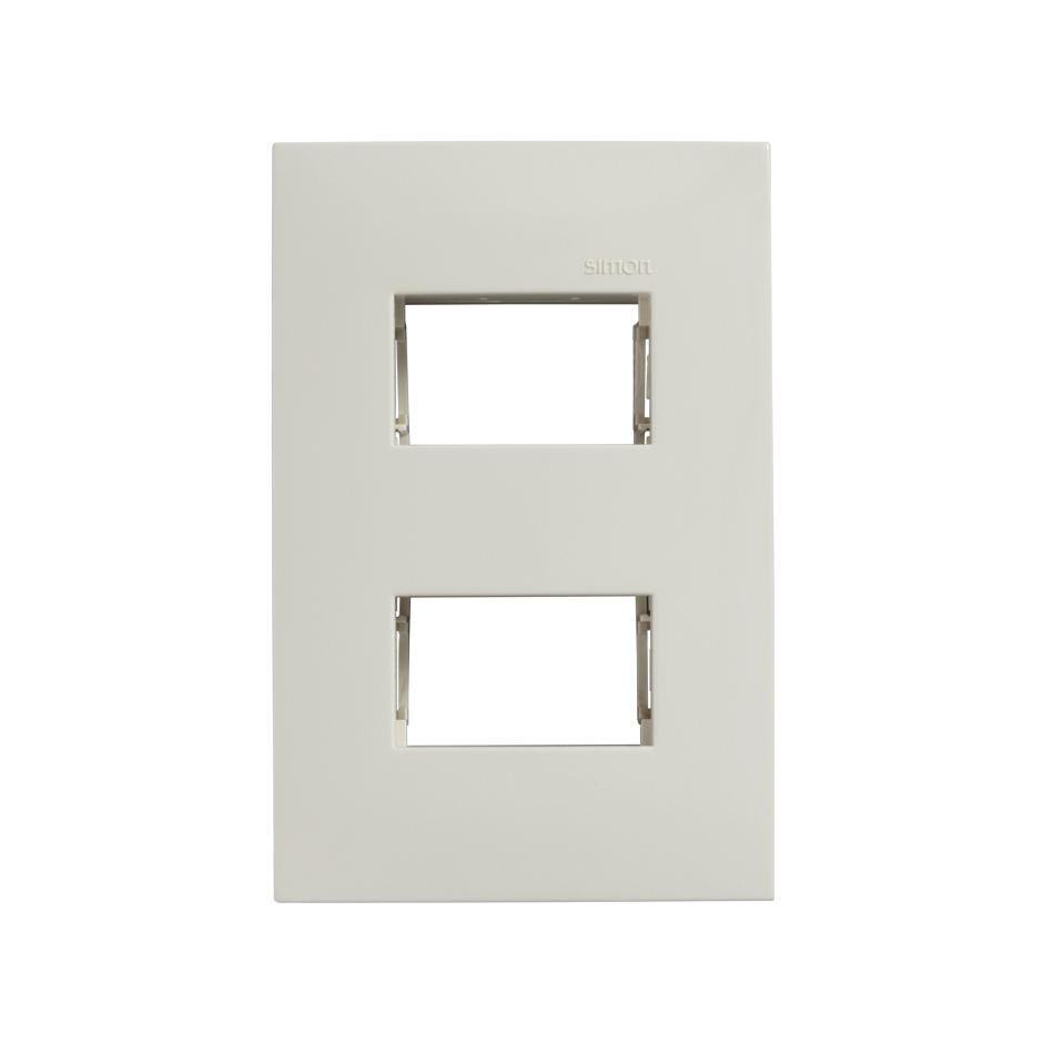 Placa de 2 módulos con chasis marfil Simon 25 Plus