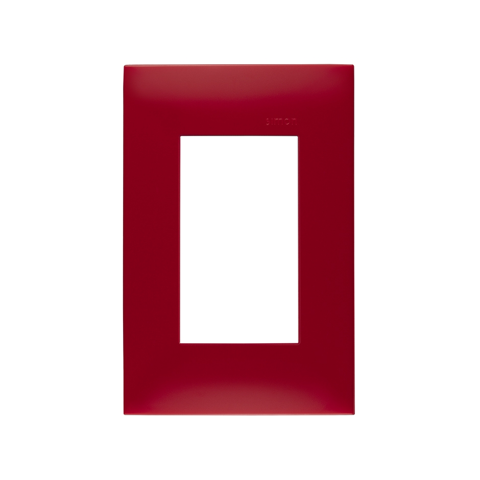 Placa de 3 módulos sin chasis rojo carmesí Simon 25 Plus