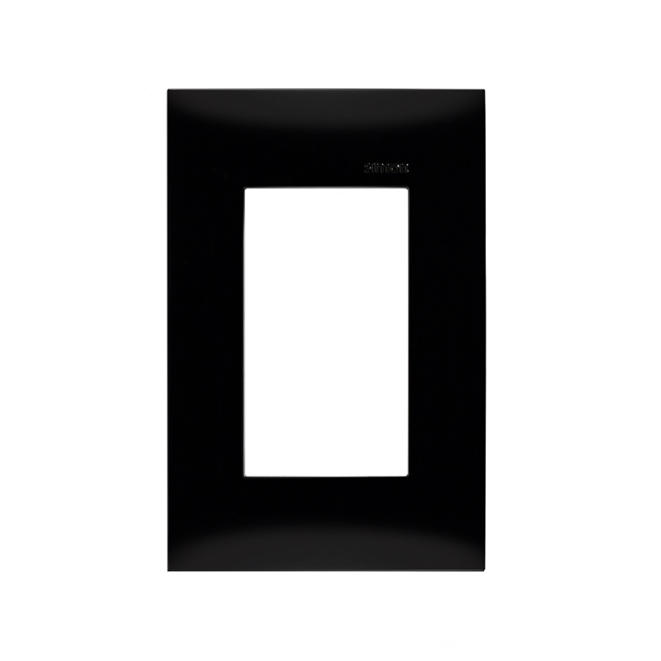 Placa de 3 módulos sin chasis negro ébano Simon 25 Plus