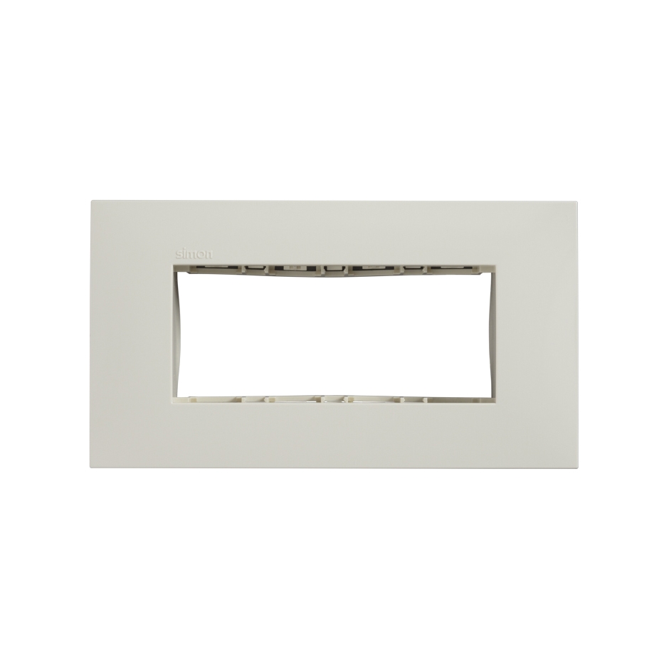 Placa de 4 módulos con chasis marfil Simon 25 Plus