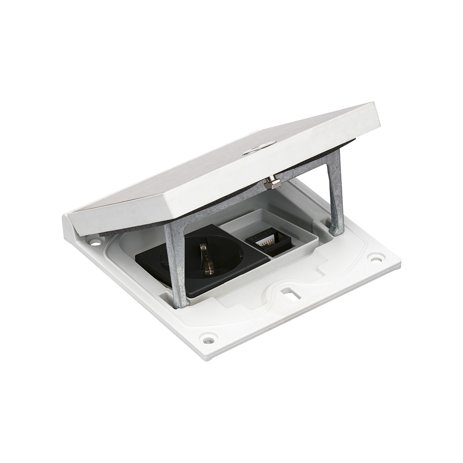 IP66 Mechanism holder and security frame with schuko and RJ45 5e UTP