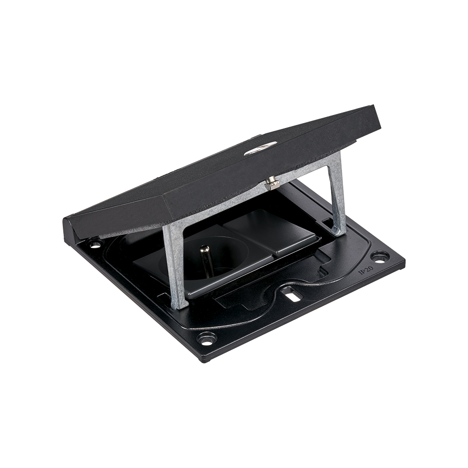 IP66 Mechanism holder and manual frame with french socket and 22,5x45mm K45 mechanism