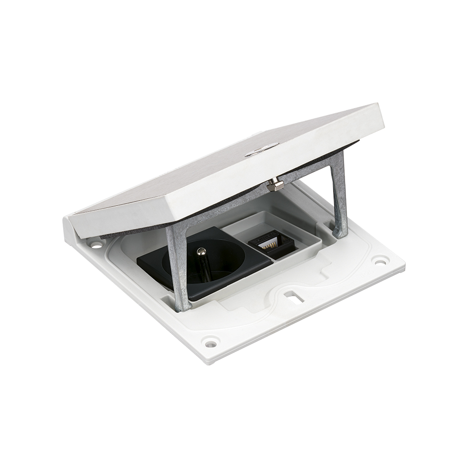 IP66 Mechanism holder and security frame with french socket and RJ45 5e UTP