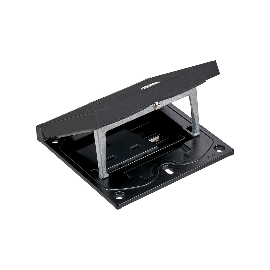 IP66 Mechanism holder and security frame with british socket and RJ45 5e UTP
