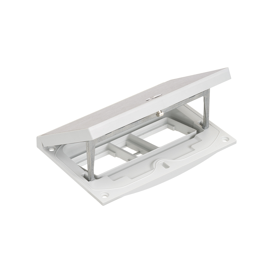 IP66 Mechanism holder and security frame for 2 K45 mechanisms and 2 RJ45 Keystone lodge