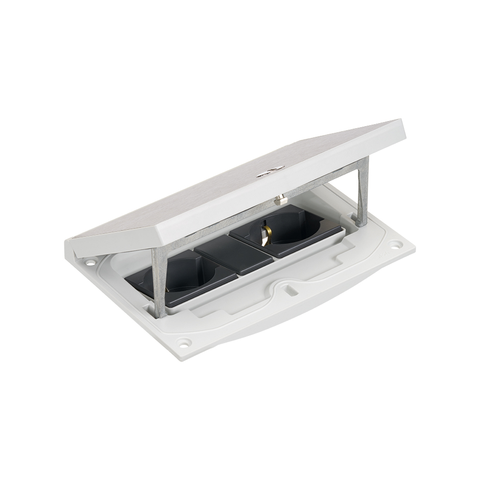 IP66 Mechanism holder and manual frame with 2 italian P40 socket and 22,5x45mm K45 mechanism