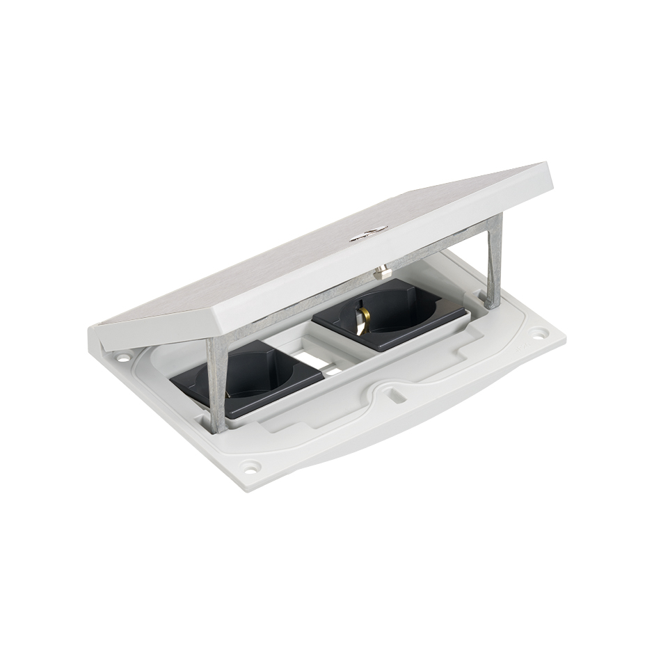 IP66 Mechanism holder and manual frame with 2 italian P40 socket and 2 RJ45 Keystone lodge