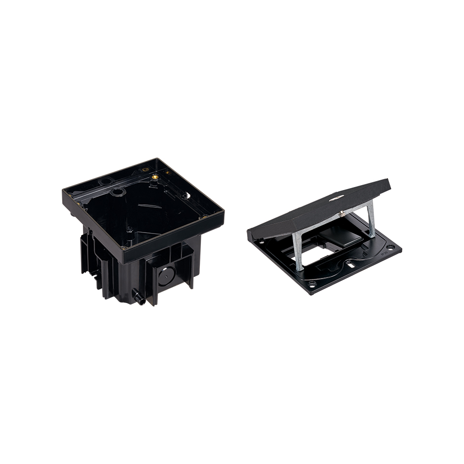 IP66 watertight concrete floor box empty kit for 1 Simon K45 mechanism + 1 narrow blind cover and sheath