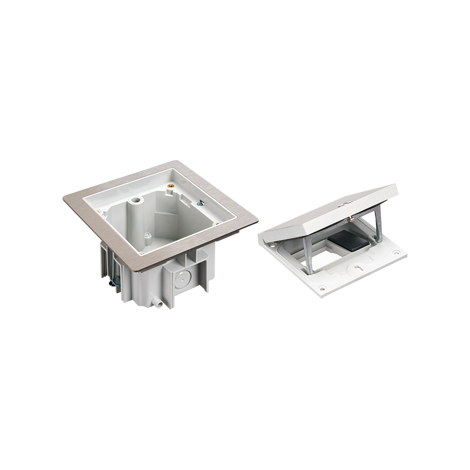 IP66 watertight raised floor box empty kit for 1 Simon K45 mechanism + 1 narrow blind cover and sheath