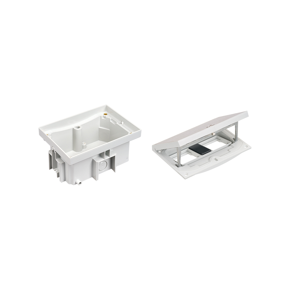 IP66 watertight concrete floor box empty kit for 2 Simon K45 mechanisms + 1 narrow blind cover and sheath