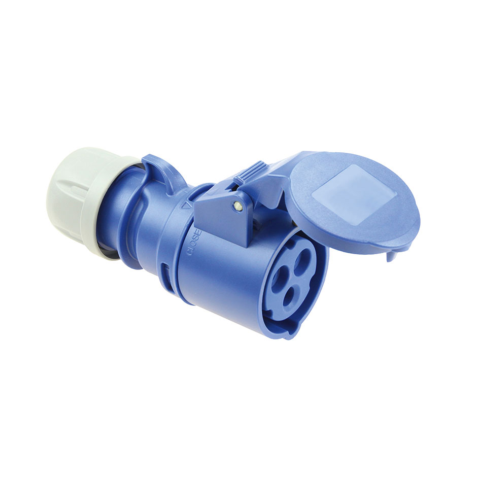 Base de tomada móvel industrial 2P+T, de 16 A e 230 V em azul, IP44 da 