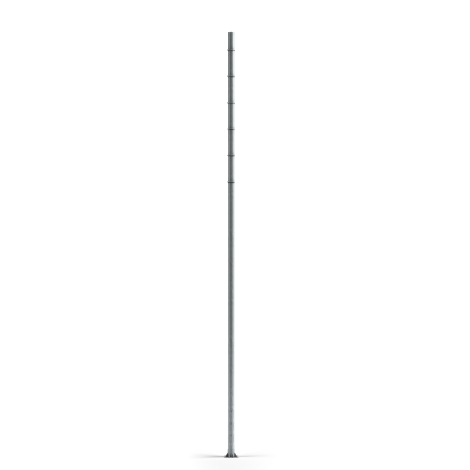 Simon Tower functional pole, 14 m high, cylindrical, lateral fixing for spotlights