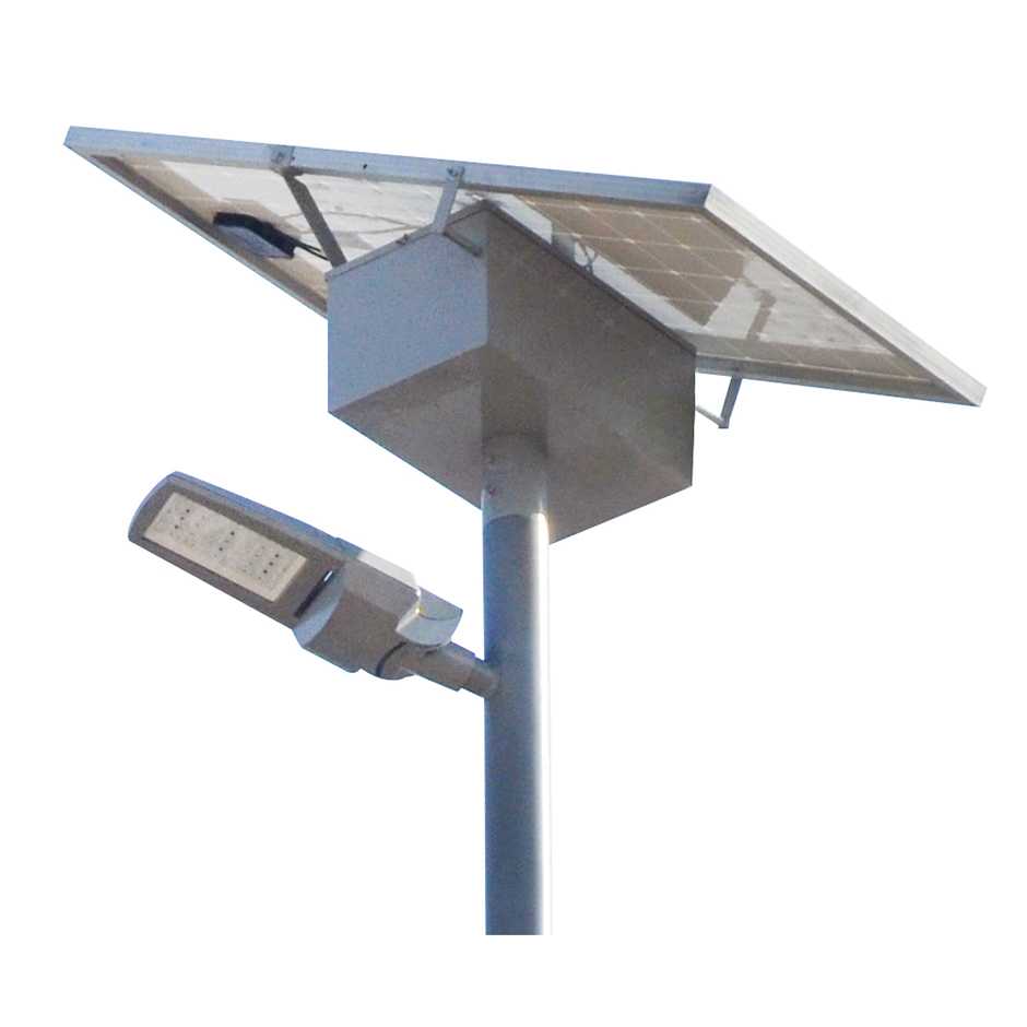Punto de luz autónomo Simon Magnolia tipo isla 53W de 1 luminaria de 7m galvanizado y pintado en Gris 9007 con 24hrs de autonomía