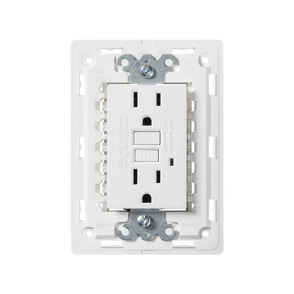 Interruptor de circuito por falla a tierra GFCI con chasis 15A 127V~ blanco Simon 26