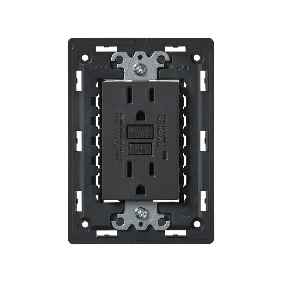 Interruptor de circuito por falla a tierra  GFCI con chasis 15A 127V~ grafito Simon 26