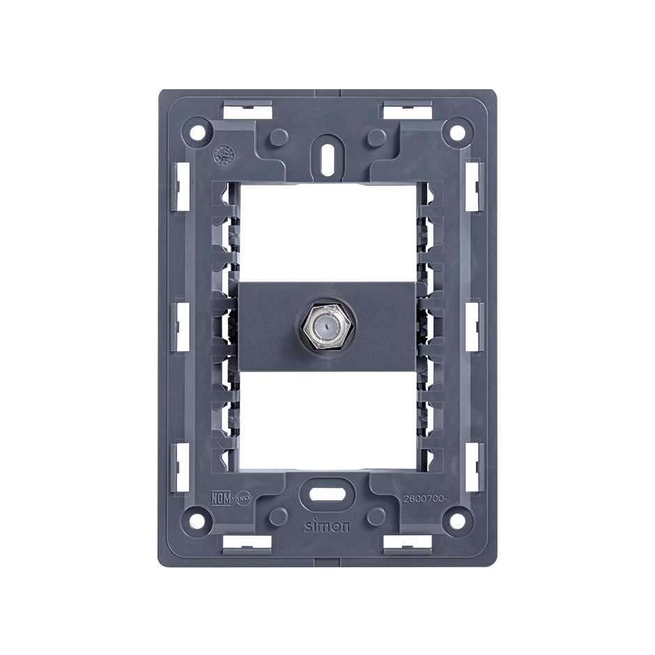 Chasis con toma TV coaxial grafito Simon 26