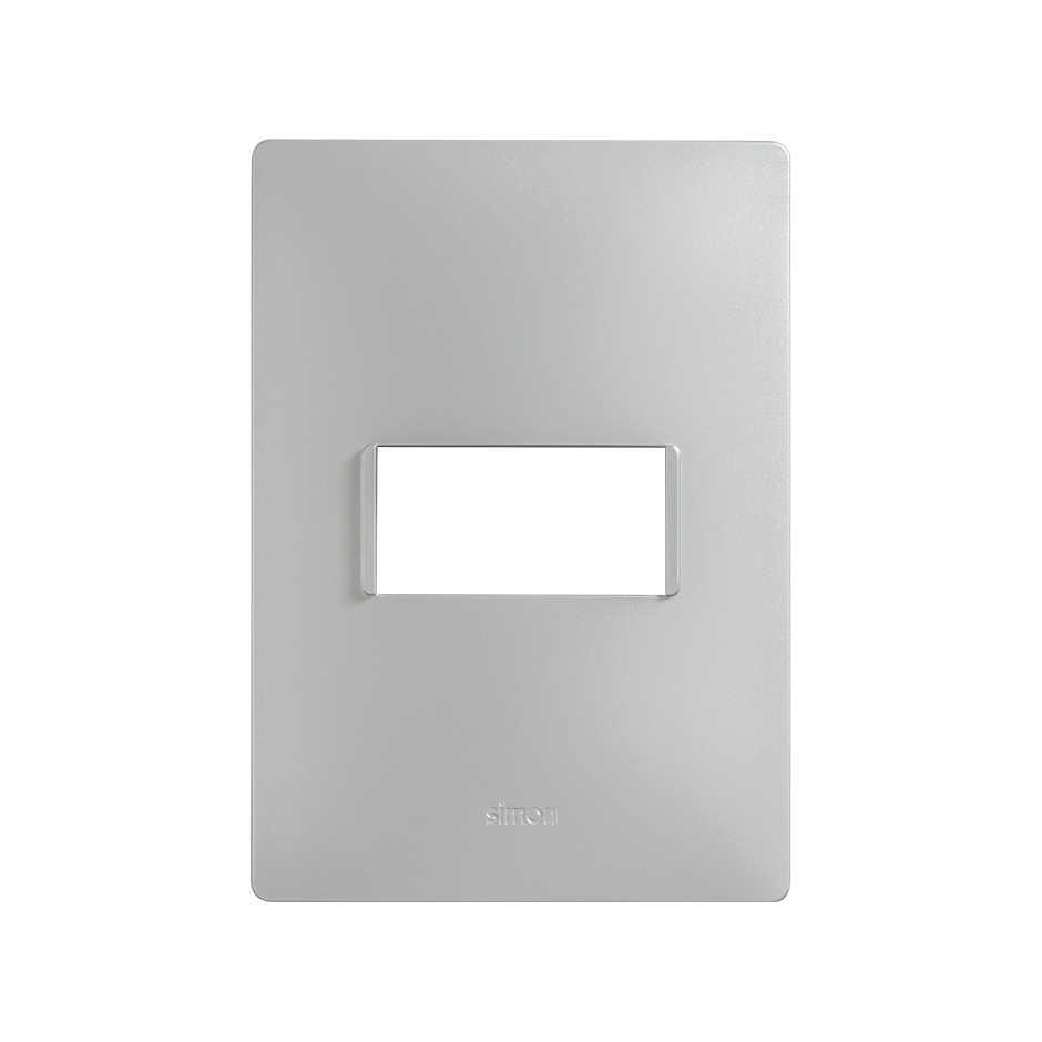 Placa de 1 módulo sin chasis plata Simon 26