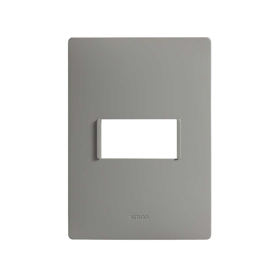 Placa de 1 módulo sin chasis gris plomo Simon 26