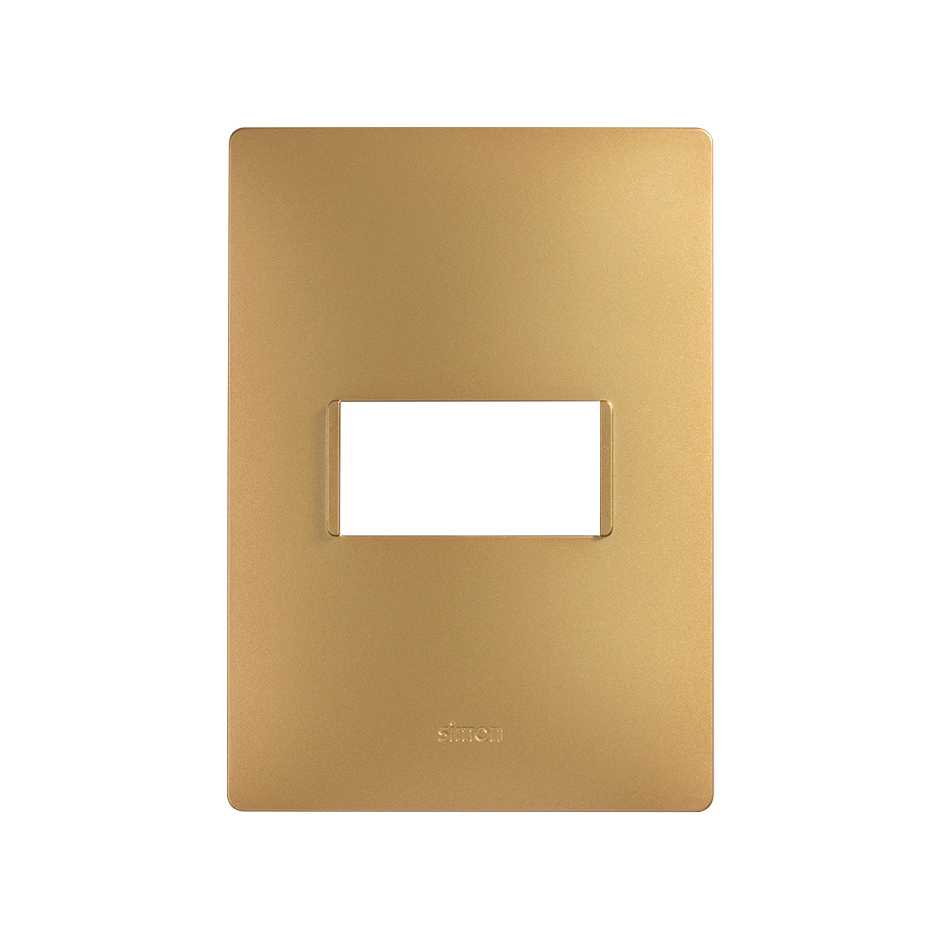 1 module plate without chassis matte gold Simon 26