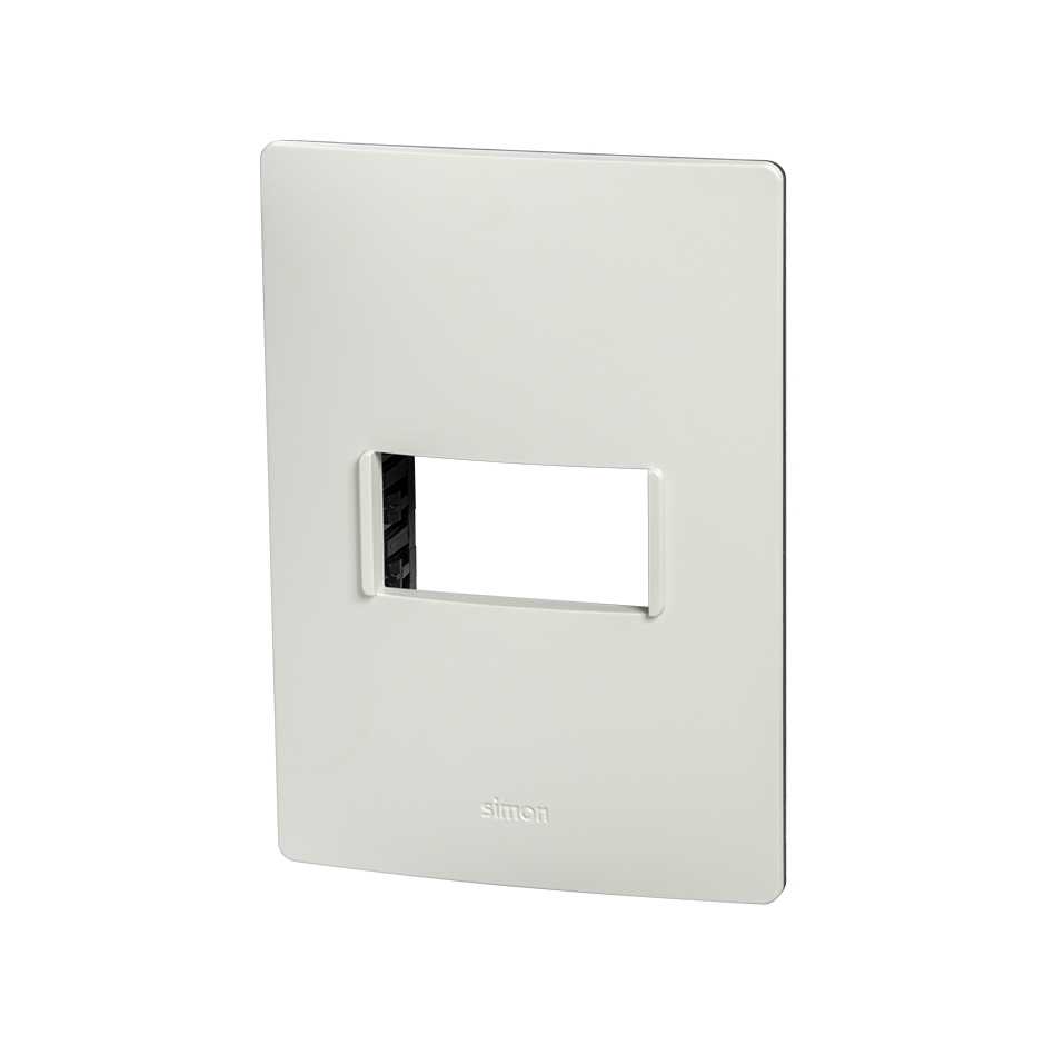 Placa de 1 módulo blanco con chasis grafito Simon 26