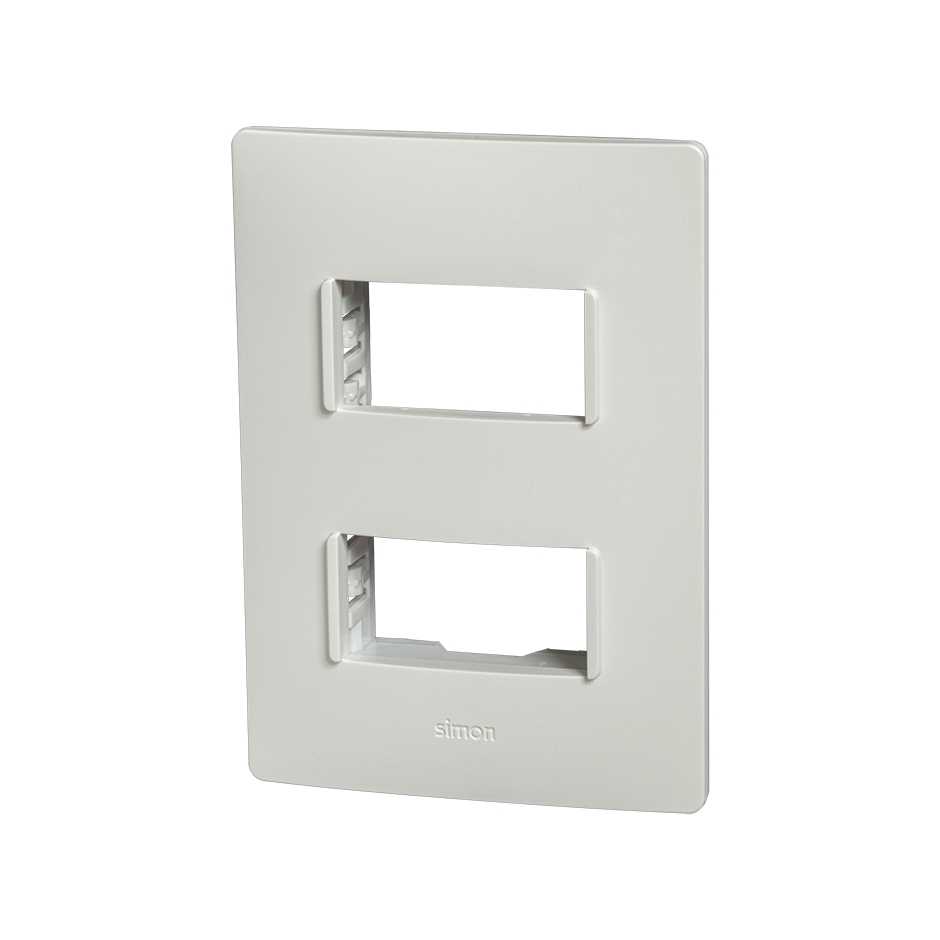 Placa de 2 módulos blanco con chasis blanco Simon 26