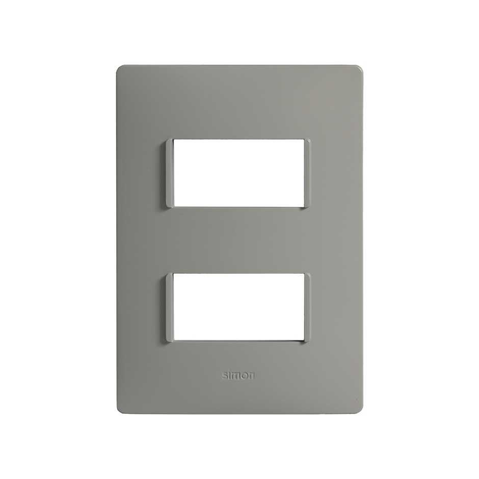 Placa de 2 módulos sin chasis gris plomo Simon 26