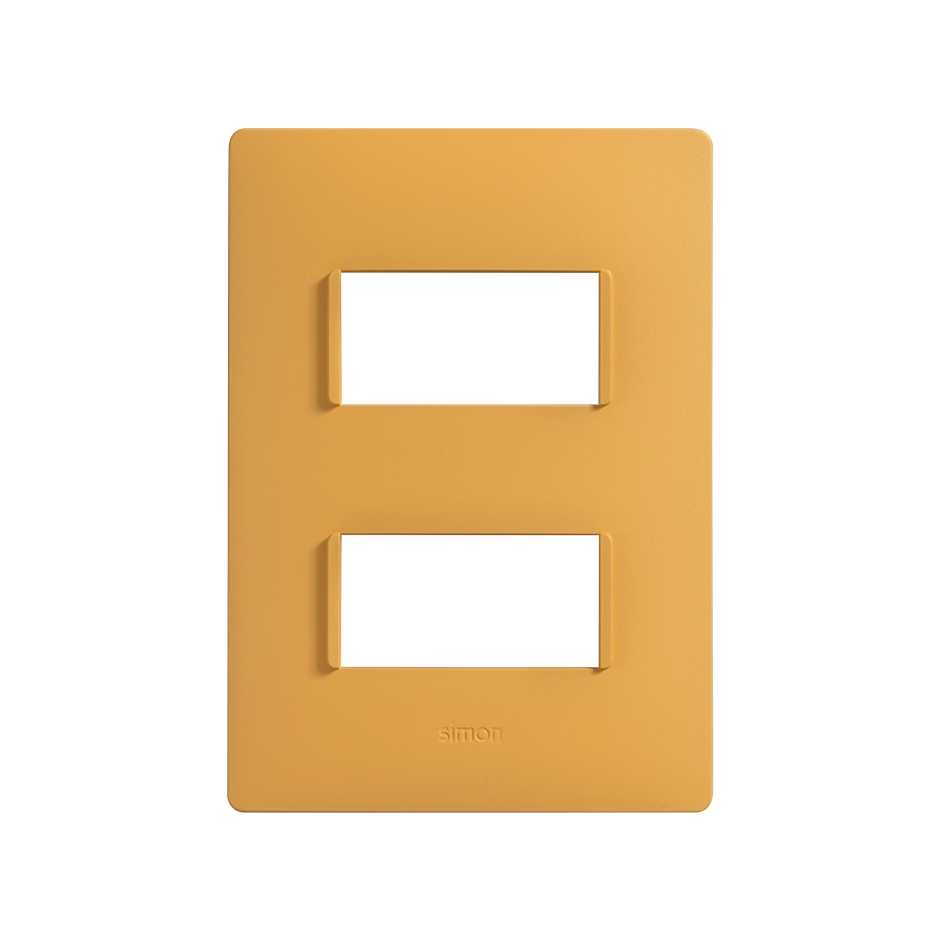 Placa de 2 módulos sin chasis amarillo ámbar Simon 26