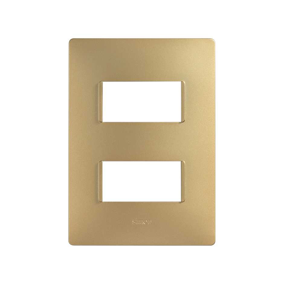 Plate for 2 modules without frame matte gold Simon 26