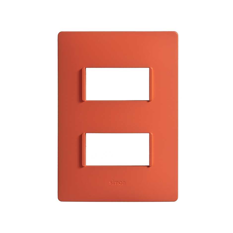 Placa de 2 módulos sin chasis rojo coral Simon 26