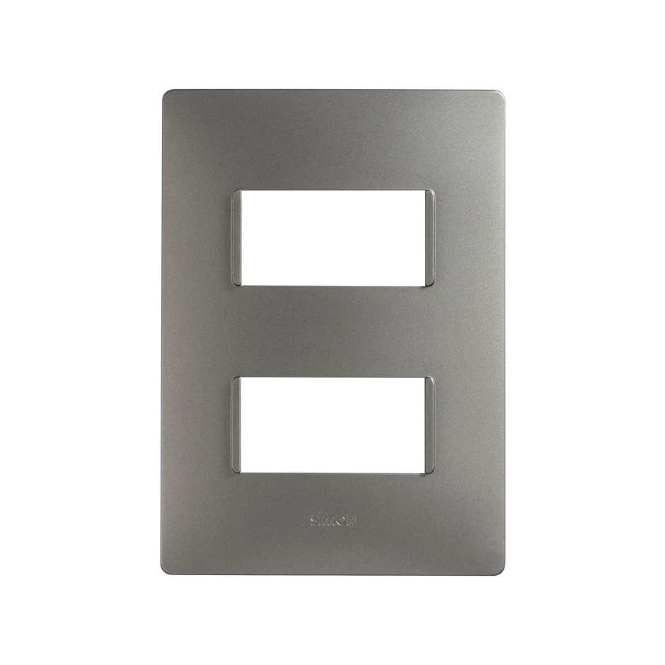Placa de 2 módulos sin chasis acero Simon 26