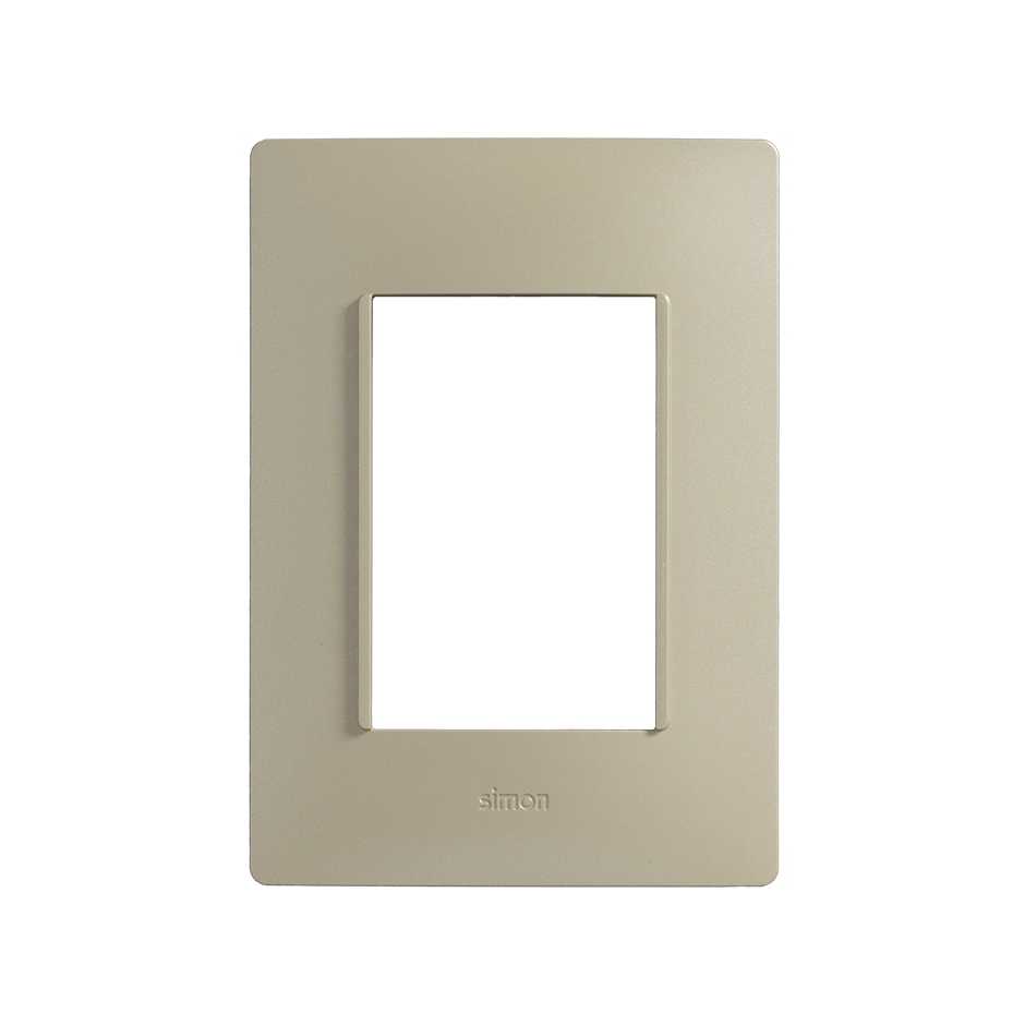 Placa de 3 módulos sin chasis oro blanco Simon 26