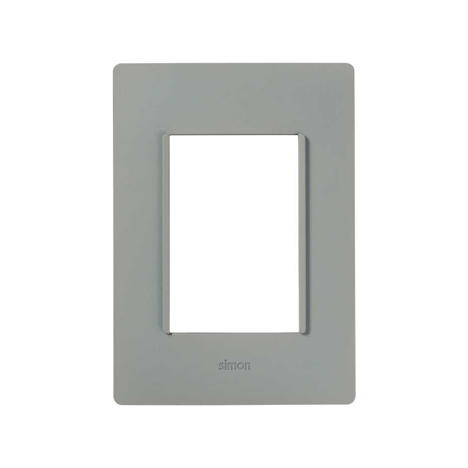 3-module plate without chassis lead gray Simon 26