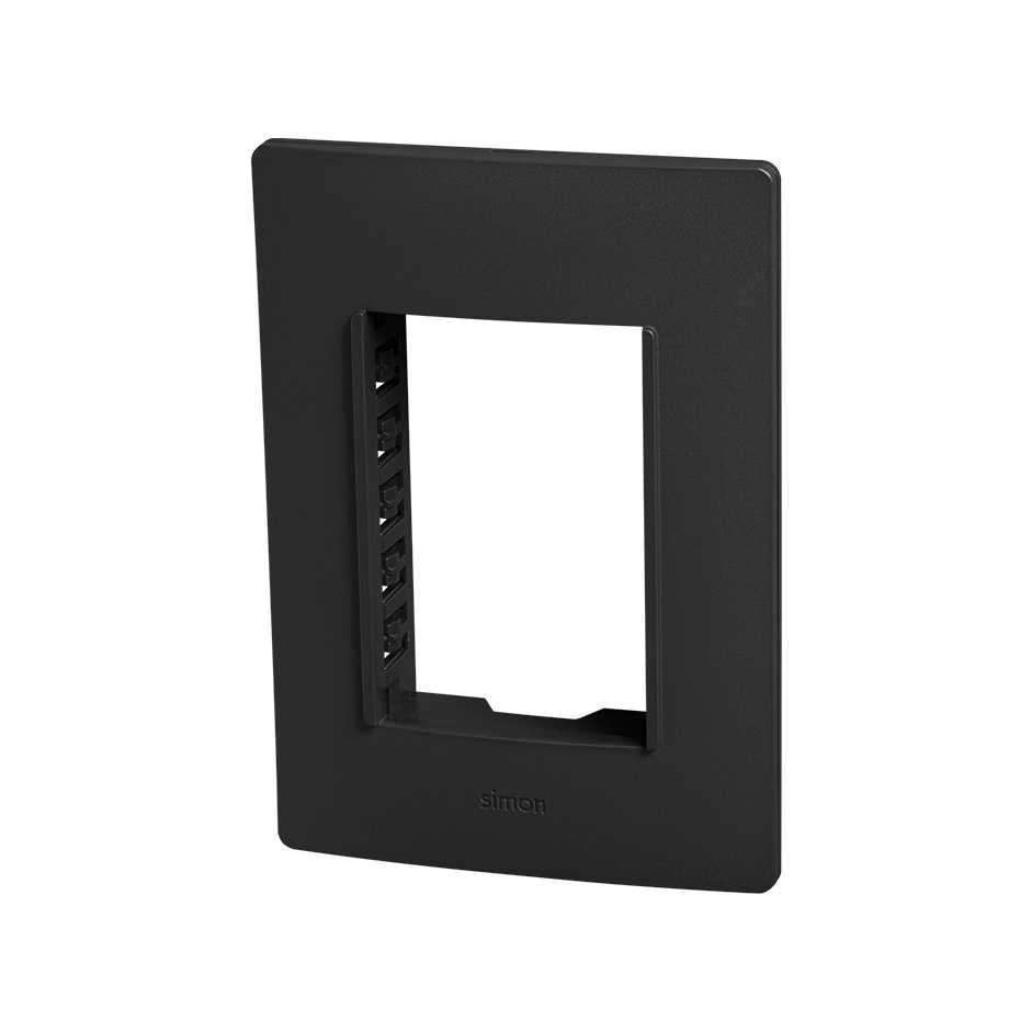 Placa de 3 módulos grafito con chasis gafito Simon 26