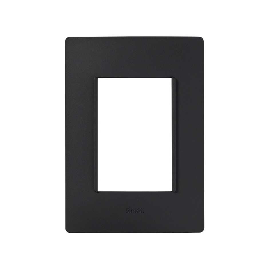 Placa de 3 módulos sin chasis negro azabache Simon 26
