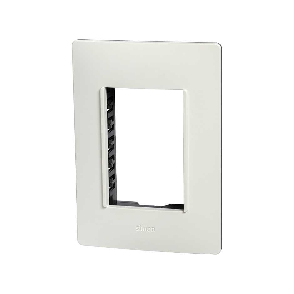Placa de 3 módulos blanco con chasis grafito Simon 26