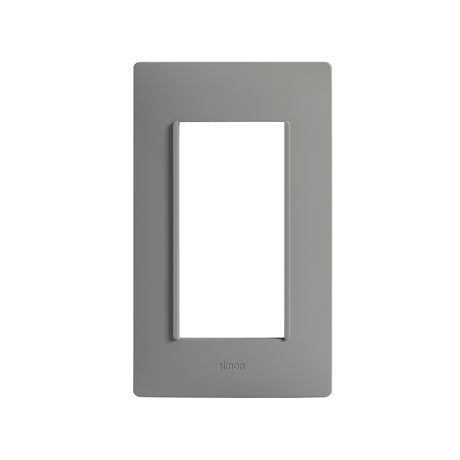 Placa de 4 módulos sin chasis gris plomo Simon 26