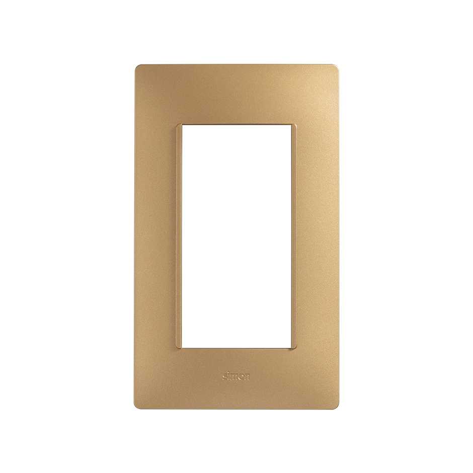 Placa de 4 módulos sin chasis oro mate Simon 26